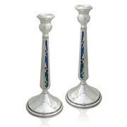 Talia Embellished Sterling Silver Candlesticks