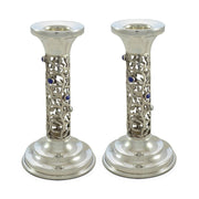 Tamar Sterling Silver Amethyst Candlesticks