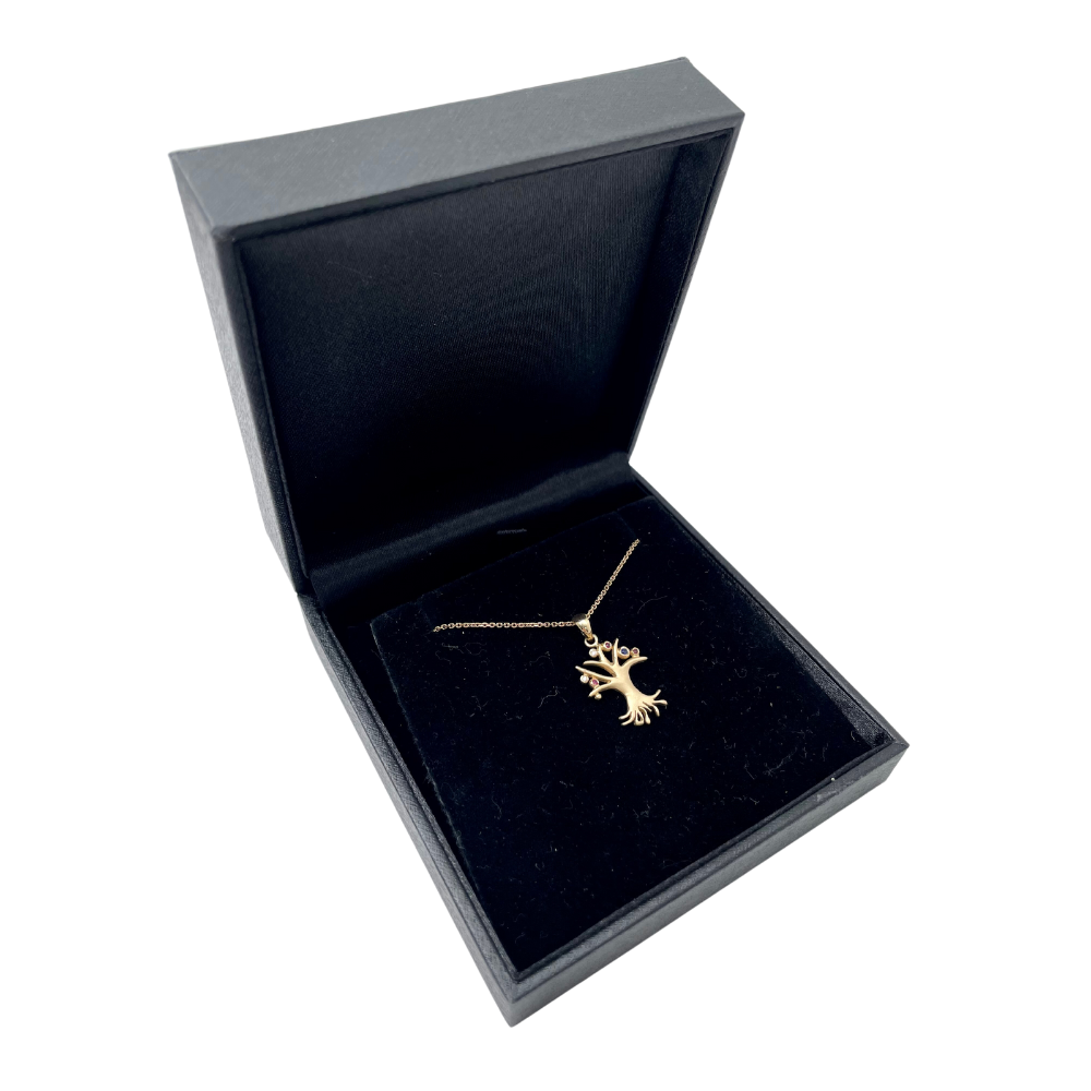 Tree of Life Rubies Diamonds Sapphires 14k Gold Pendant