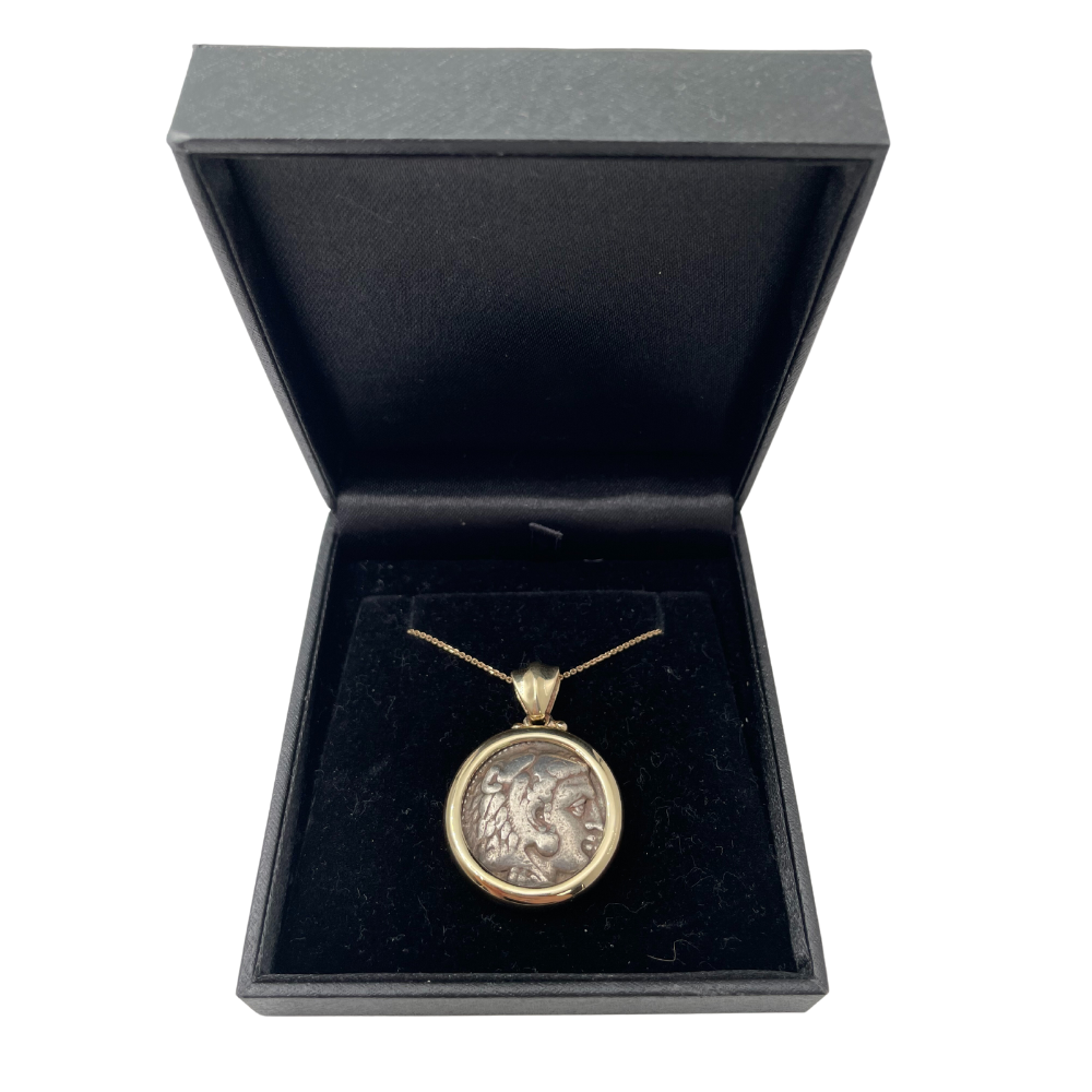 14K Gold Alexander the great pendant