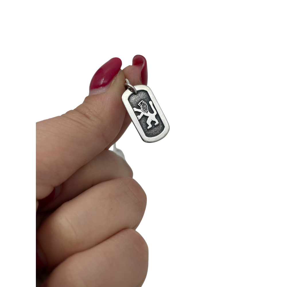 Oxidized Sterling Silver Lion of Judah Pendant and Chain