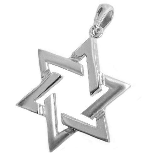 14k Gold Star of David Pendant with a Cutout Design