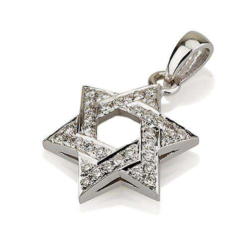 18k Gold Diamond Star of David Pendant