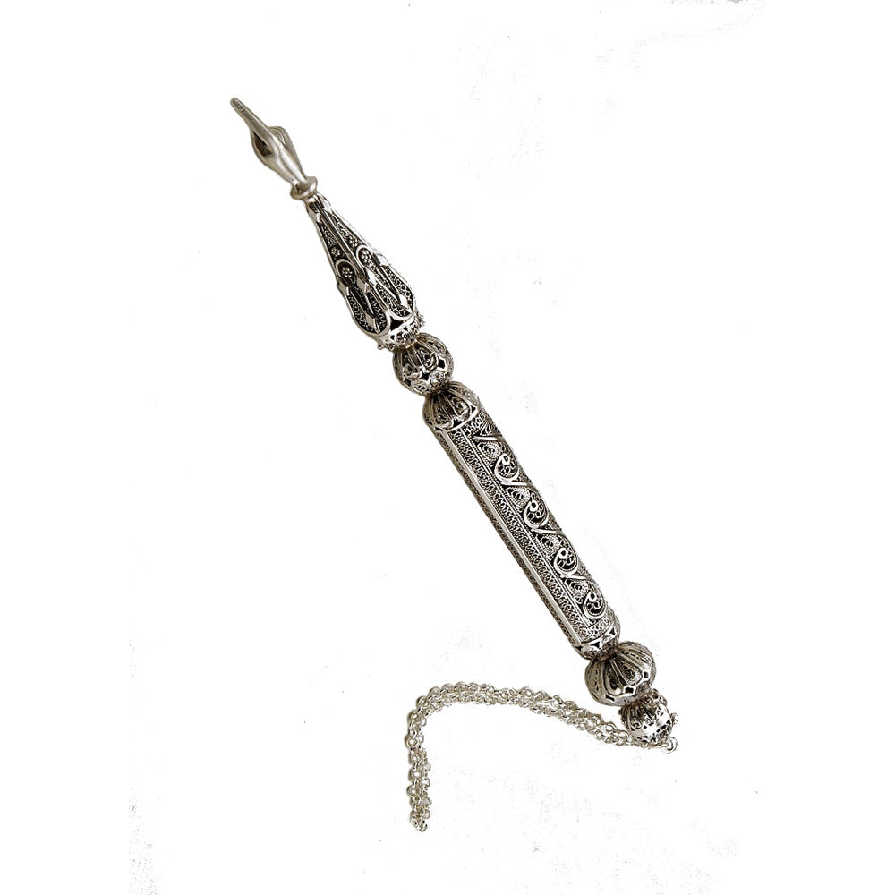 Ornate Sterling Silver Yad Torah Pointer