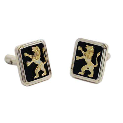 Sterling Silver 14k Rose Gold Lion of Judah Cufflinks