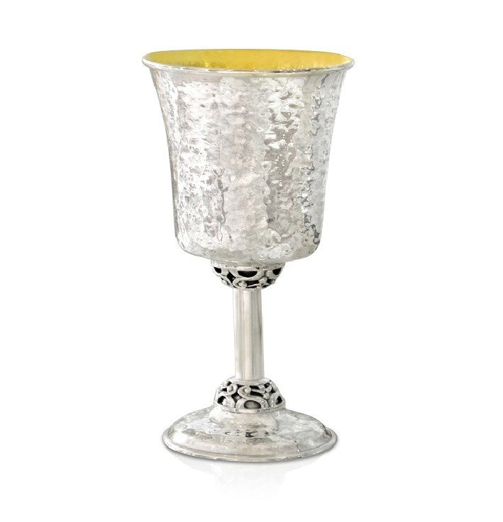 Yitzchak Hammered Sterling Silver Kiddush Cup
