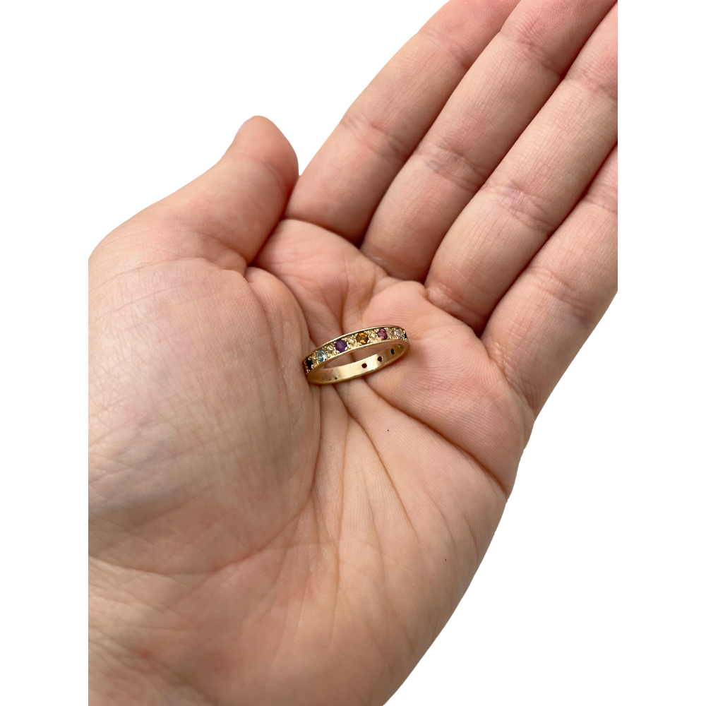 Kabbalah Ring with 12 Hoshen Gems - 14K Yellow Gold