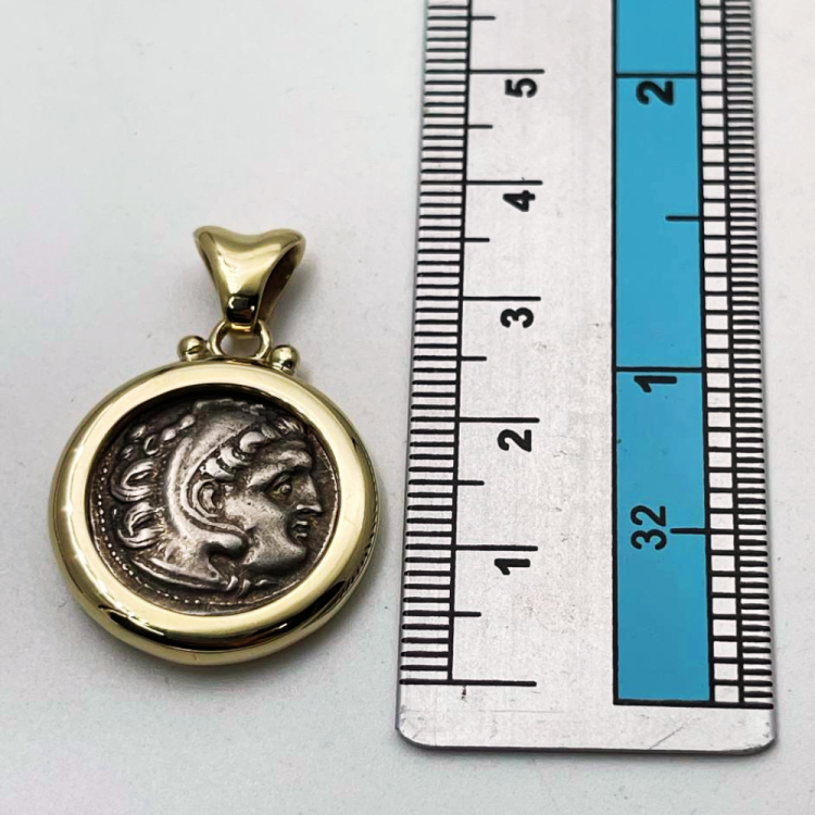 Authentic Alexander Coin in 14K Gold Pendant