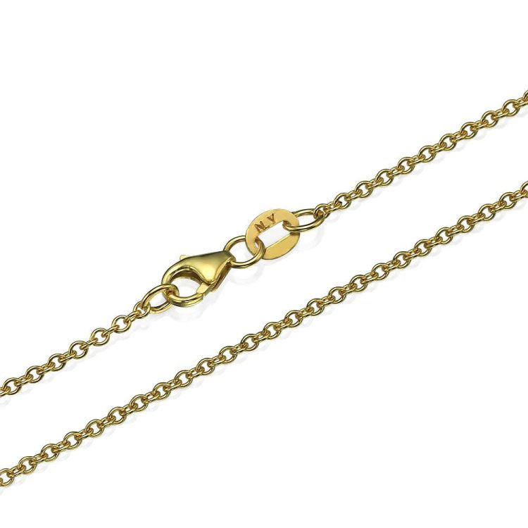 Rolo Link Chain in 14k Yellow Gold 1.5mm 16-24" - Baltinester Jewelry