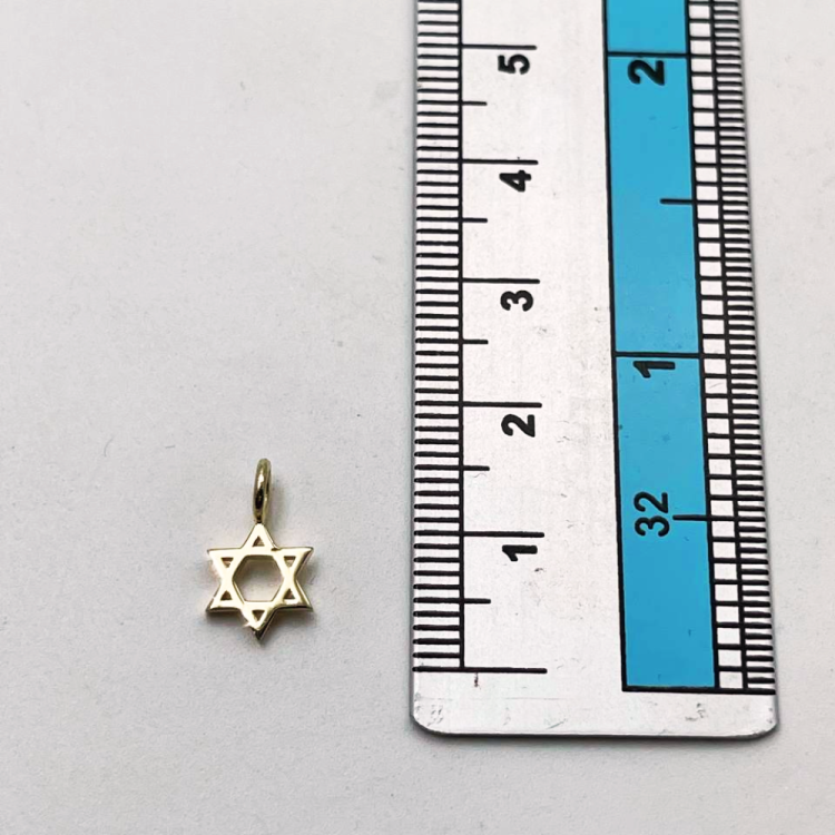 Star of David Jewish Pendant in 14k Yellow Gold