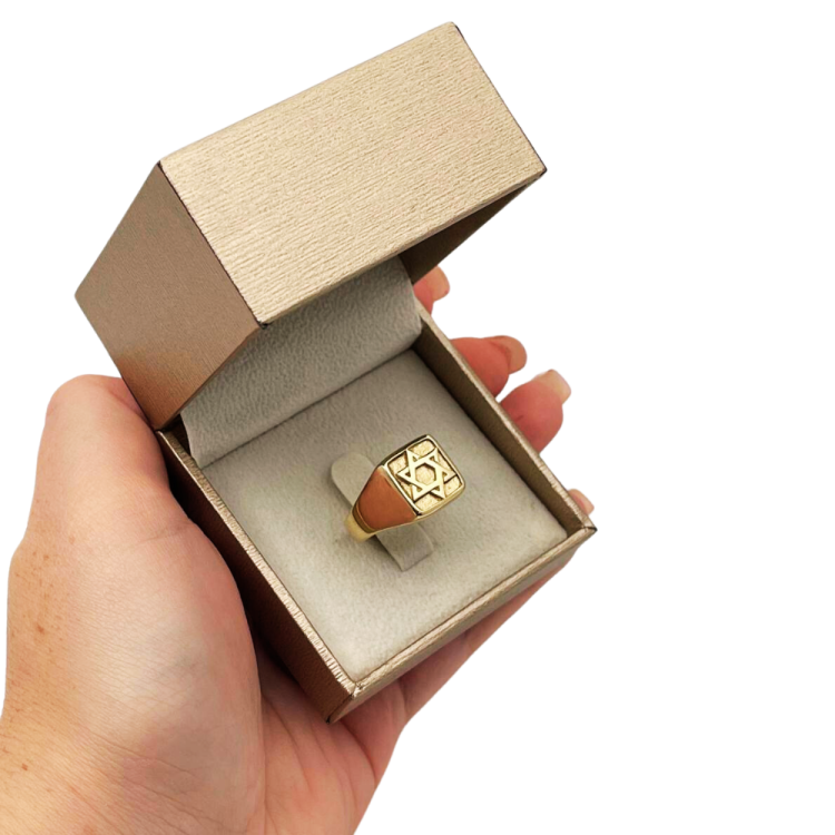 Star of David Signet Ring in 14k Gold