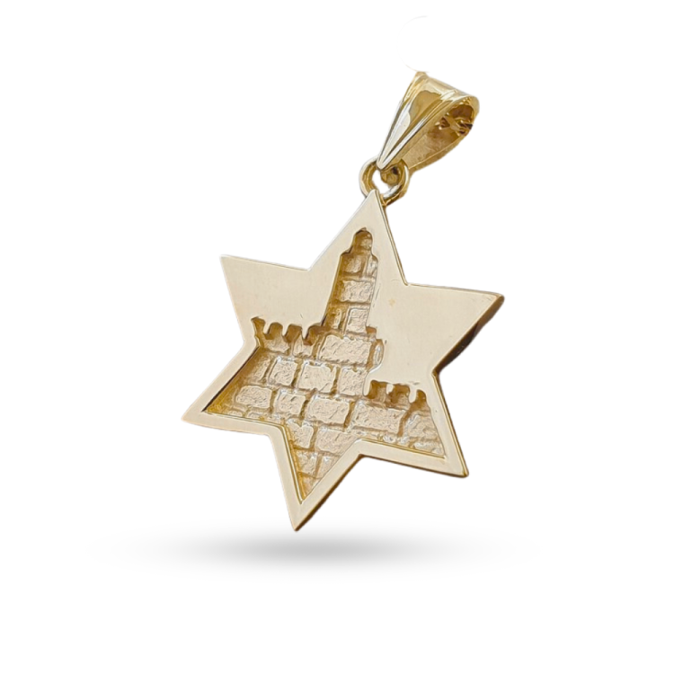 14K Gold Jerusalem Star of David Pendant
