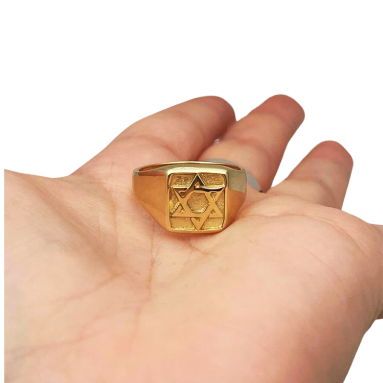 Star of David Signet Ring in 14k Gold