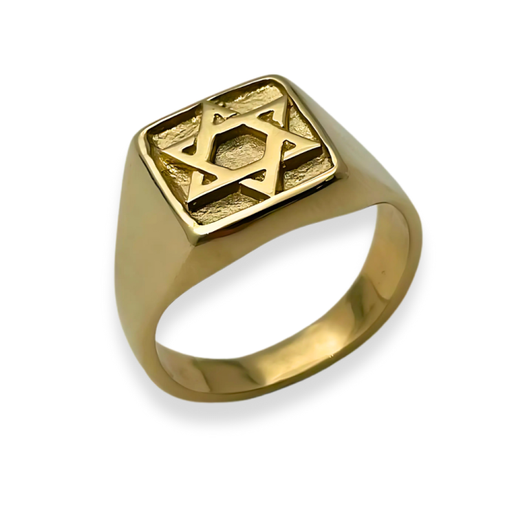 Star of David Signet Ring in 14k Gold