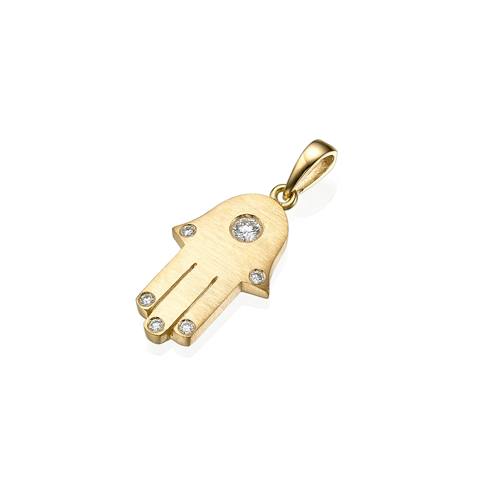 18k Gold Diamond Hamsa Pendant