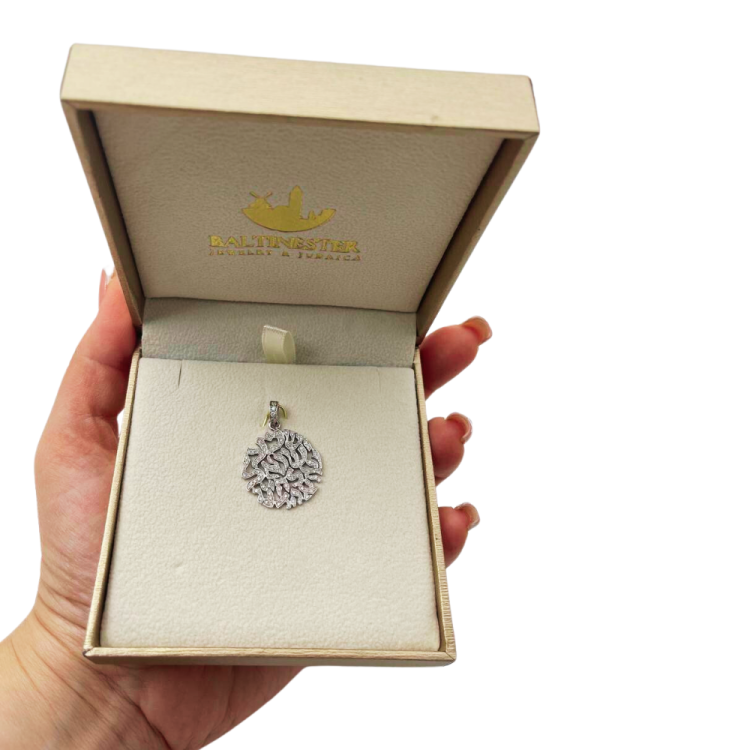 14K White Gold Shema Israel Diamond Pendant