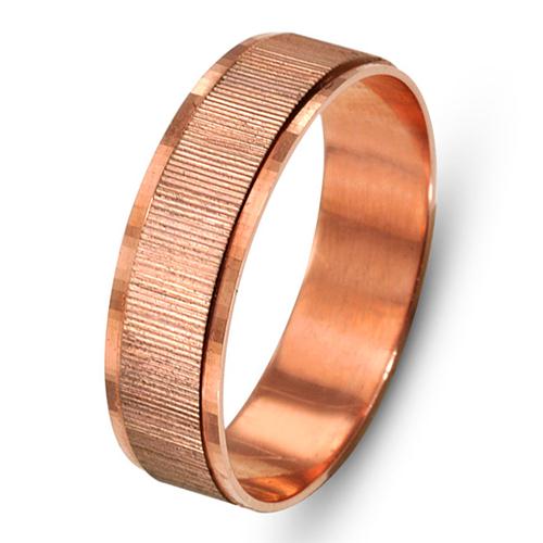 14k Rose Gold Ribbed Wedding Ring - Baltinester Jewelry