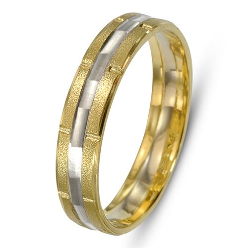 Two Tone 14k Gold Stardust Wedding Ring - Baltinester Jewelry
