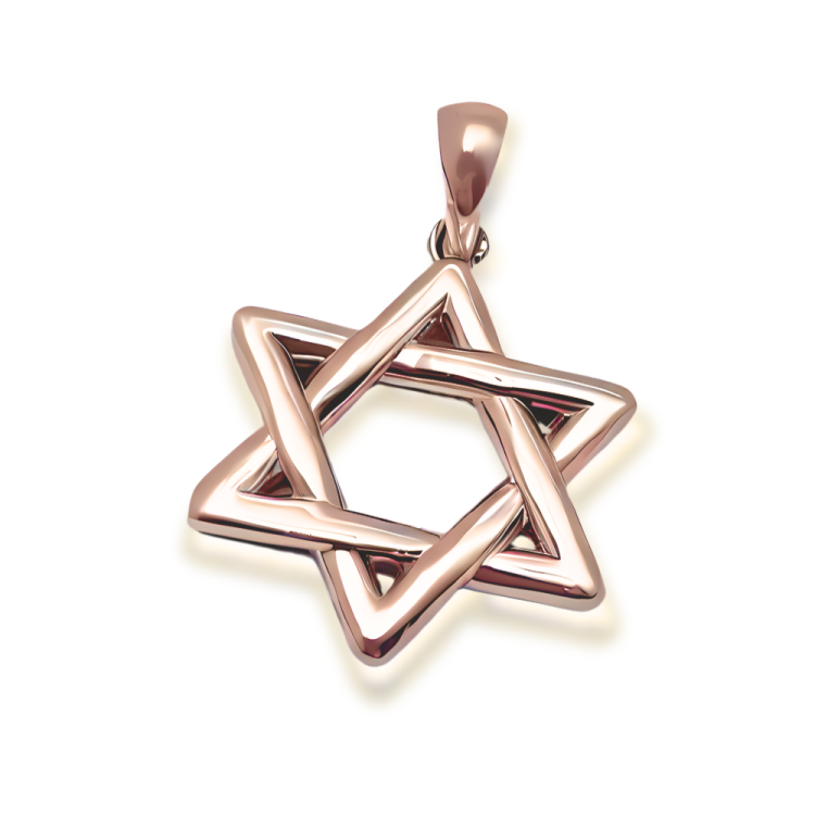 Wavy Star of David Pendant 14k Gold