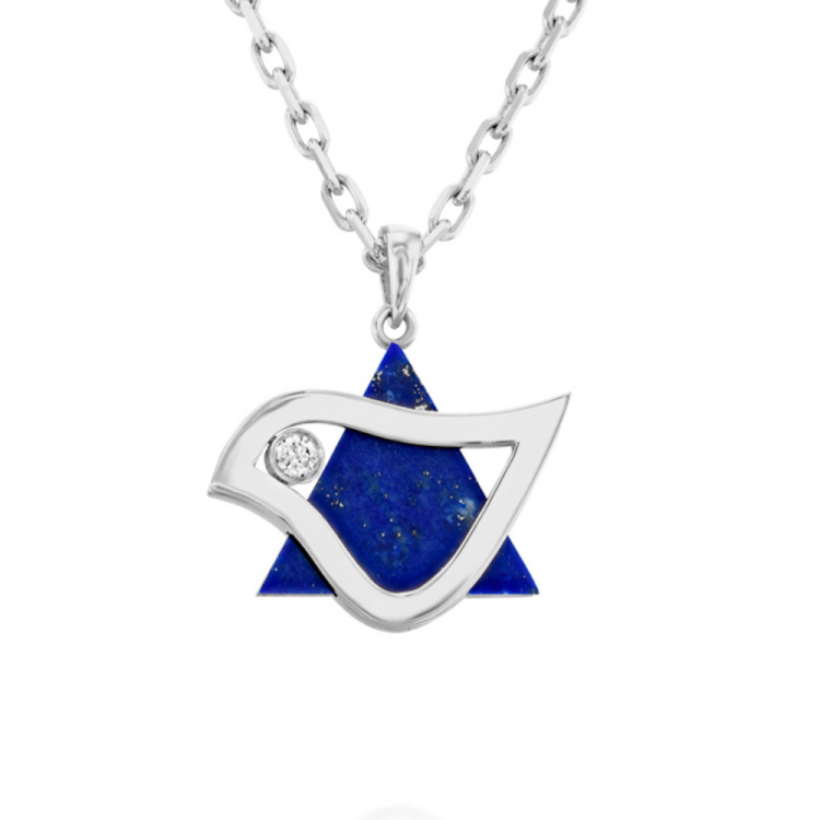 Dove Magen David Diamond Pendant in 18k Gold