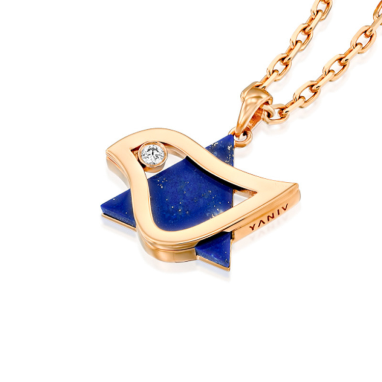 Dove Magen David Diamond Pendant in 18k Gold