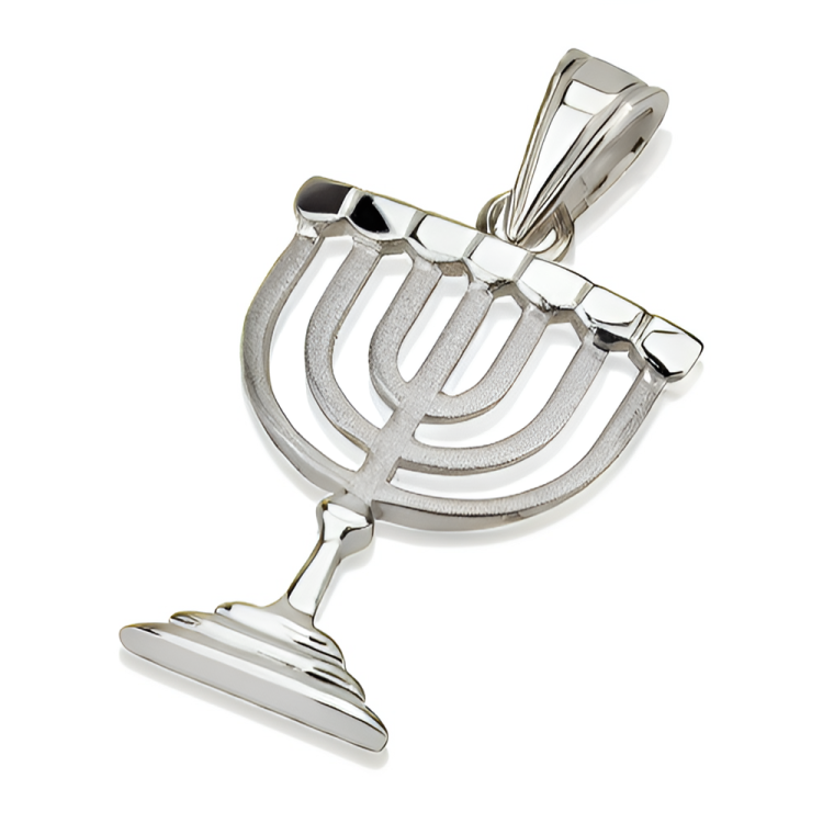 Traditional 14K Gold Menorah Pendant