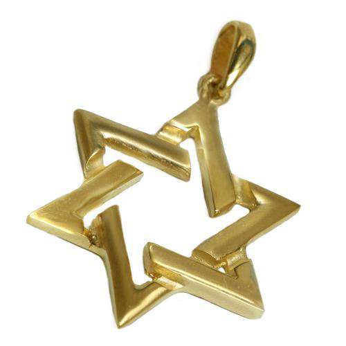 14k Gold Flat Cutout Star of David Pendant - Baltinester Jewelry