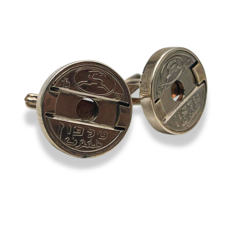 Vintage Israeli Phone Token Cufflinks