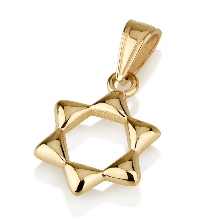 Dainty Jewish Star 14k Gold Pendant
