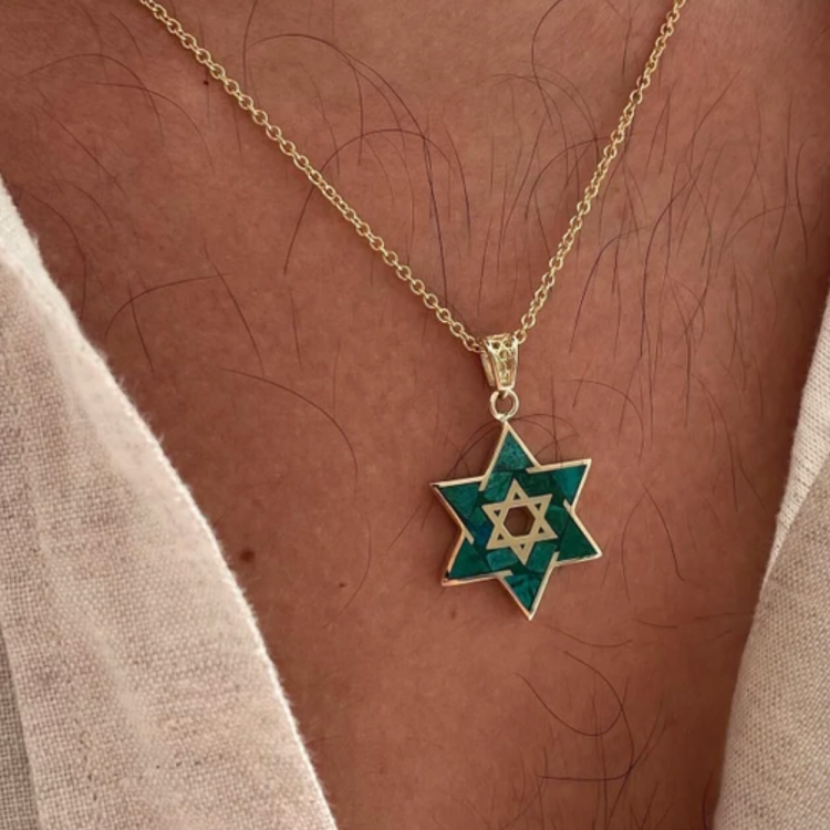 Eilat Star of David Pendant in 14K Gold