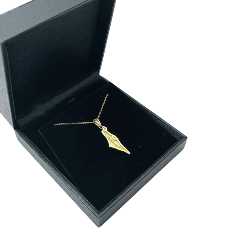 Map of Israel Ein Li Eretz Acheret Pendant in 14K Gold