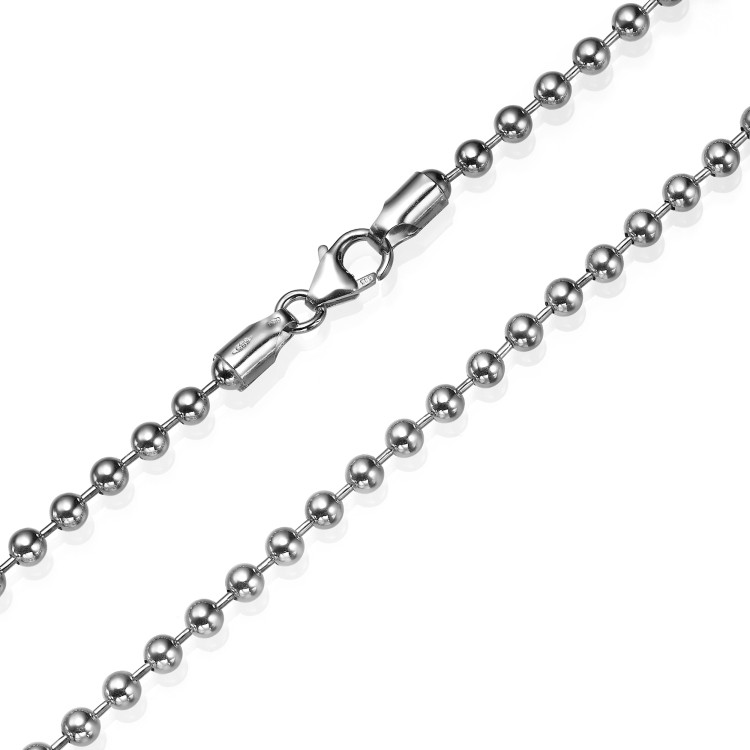 14K Gold Small Ball Chain - 3 MM Smooth Ball