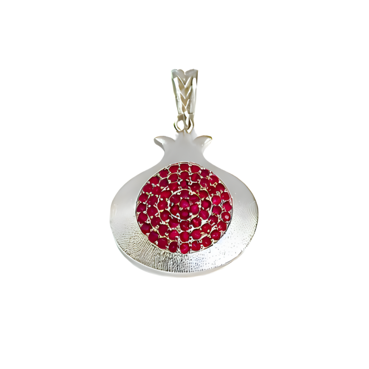 Pomegranate Pendant with 0.5 CT Rubies in 14k Gold