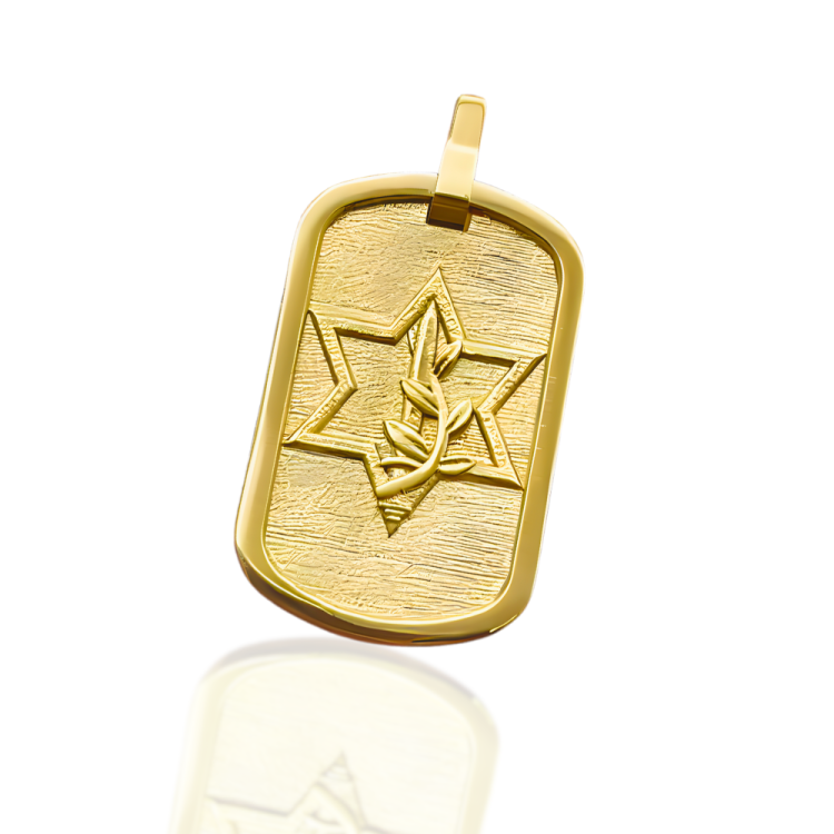 IDF Logo Tag Pendant in 14K Gold