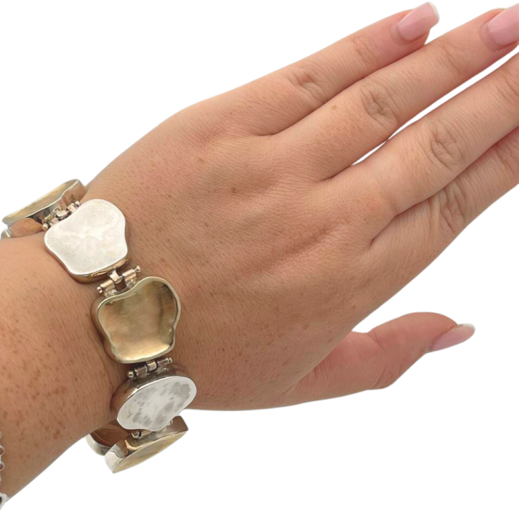 Nugget Bracelet in Silver and Gold - Jerusalem Stone design