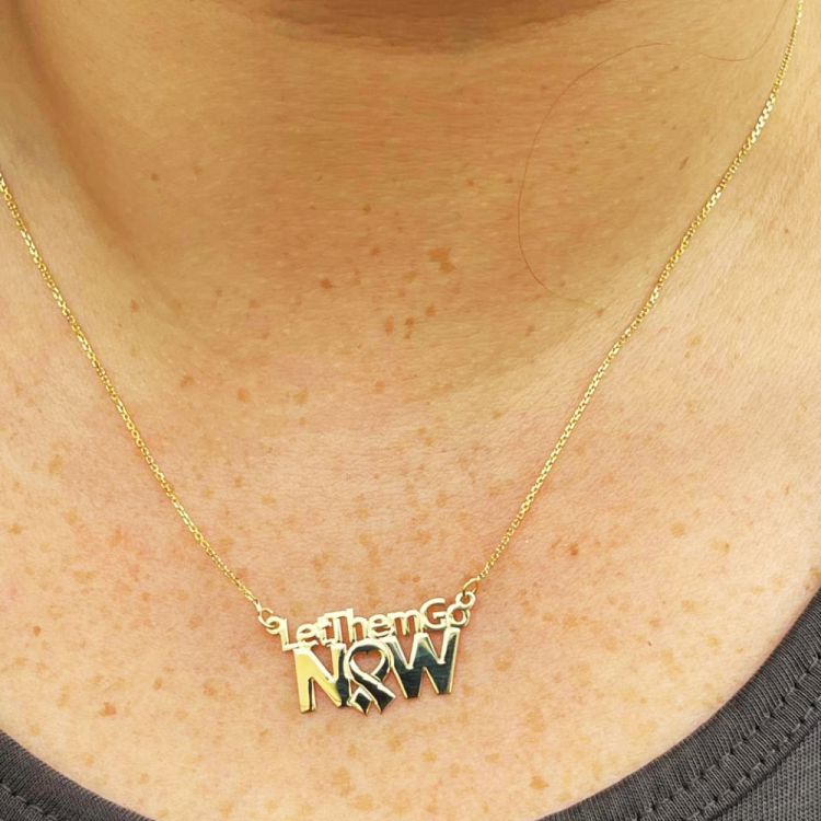 Let Them Go Now Necklace in 14K Gold - Support Israel Jewelry