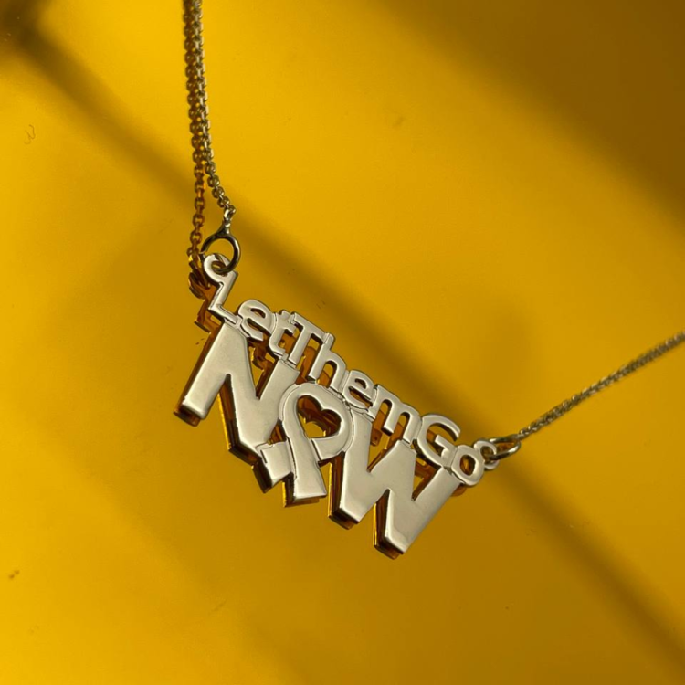 Let Them Go Now Necklace in 14K Gold - Support Israel Jewelry