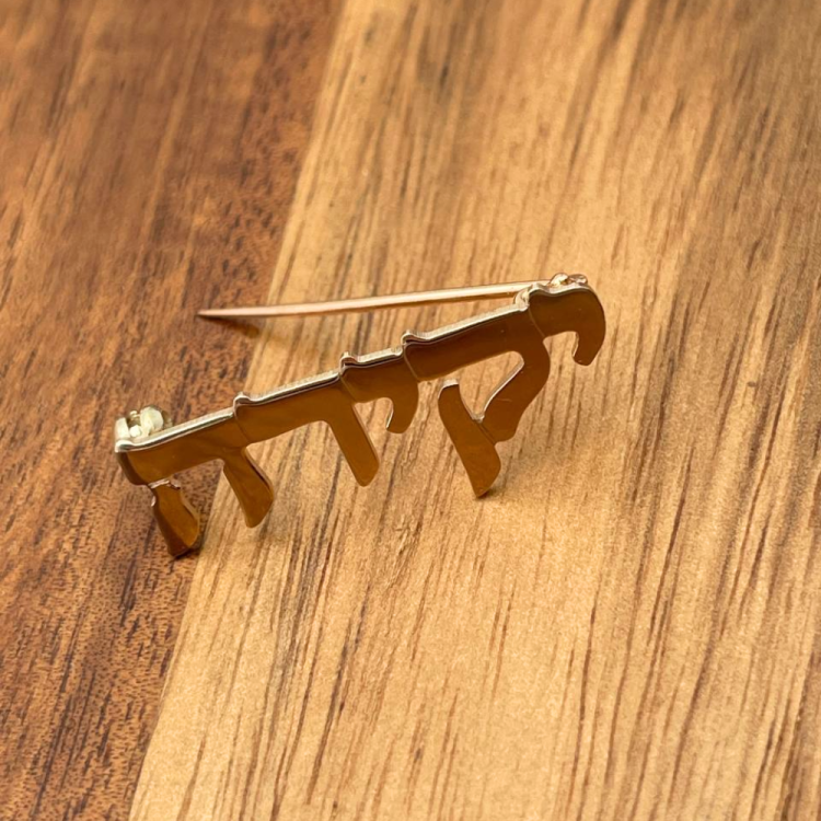 14K Gold Hebrew Name Pin