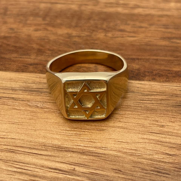 Star of David Signet Ring in 14k Gold