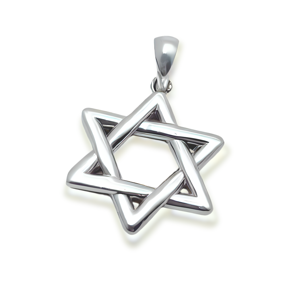 Wavy Star of David Pendant 14k Gold