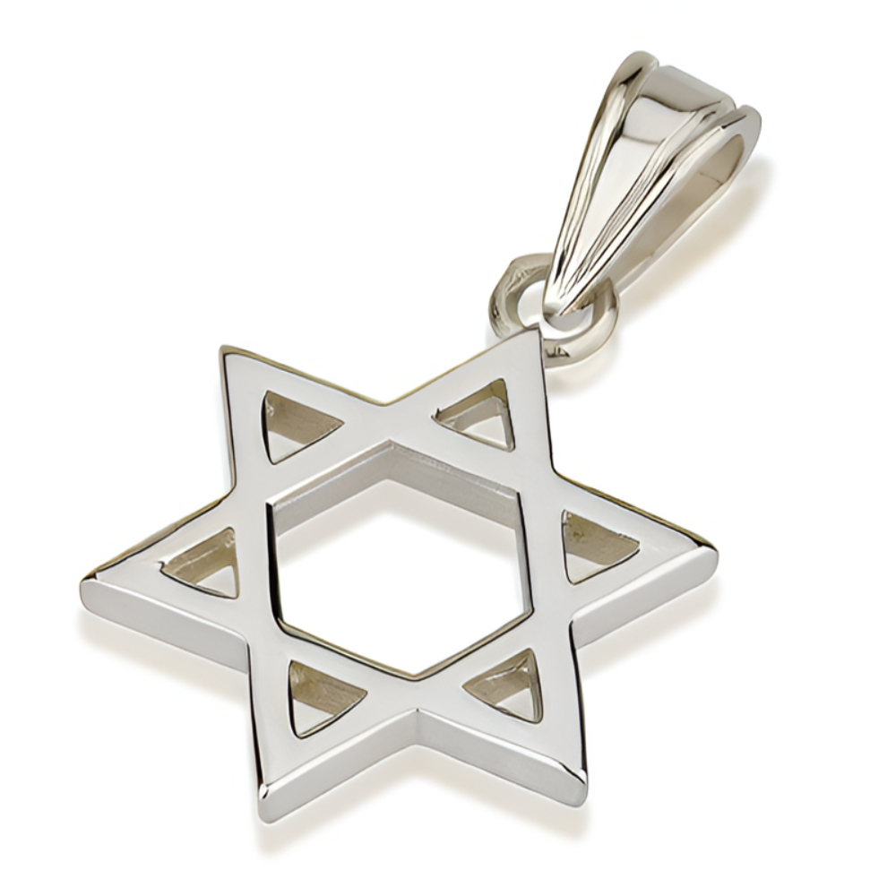 Classic Thick 14K Gold Star of David Pendant