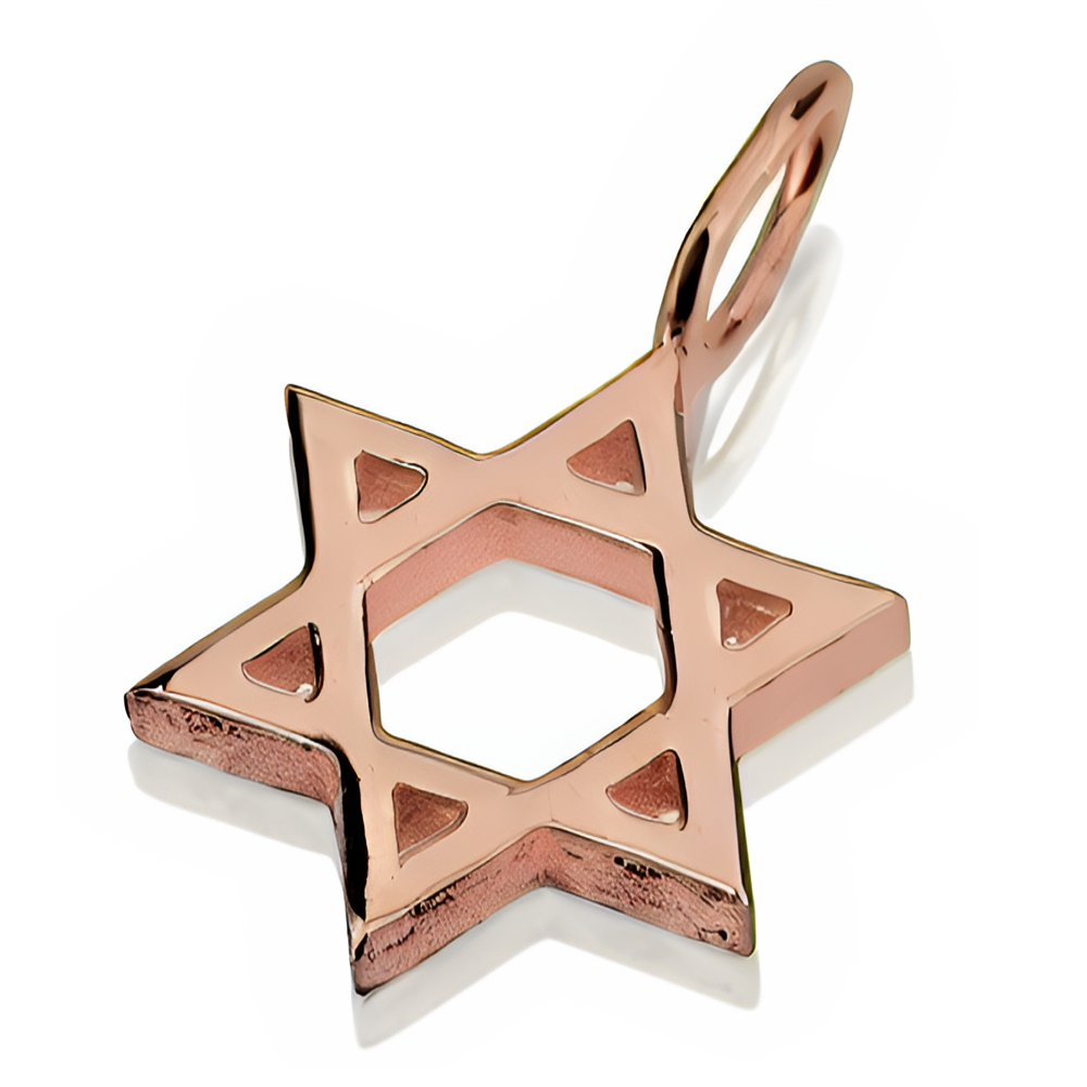 Solid 14K Gold Minimalist Star of David Pendant