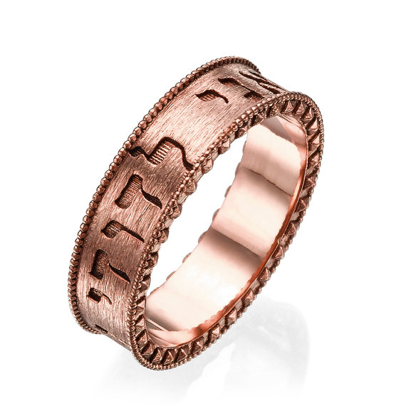 Rose Gold 14k Ani Ledodi Brushed Studded Band - Baltinester Jewelry