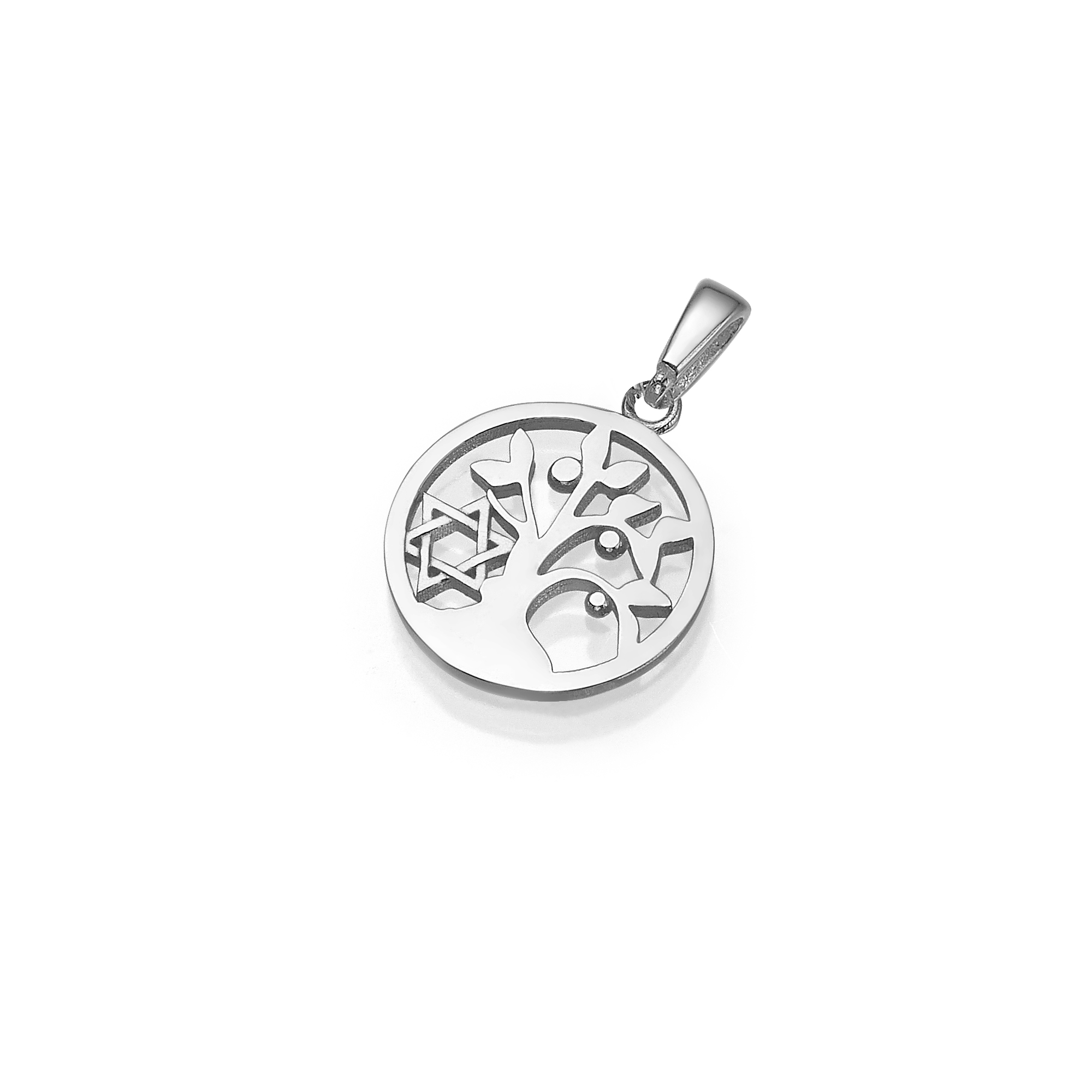 Tree of Life & Star of David Pendant in 14K Gold