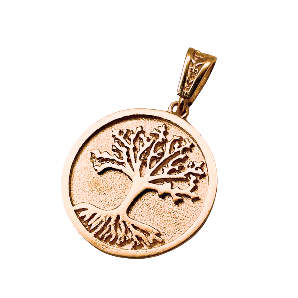 Tree of Life Round Pendant in 14K Gold