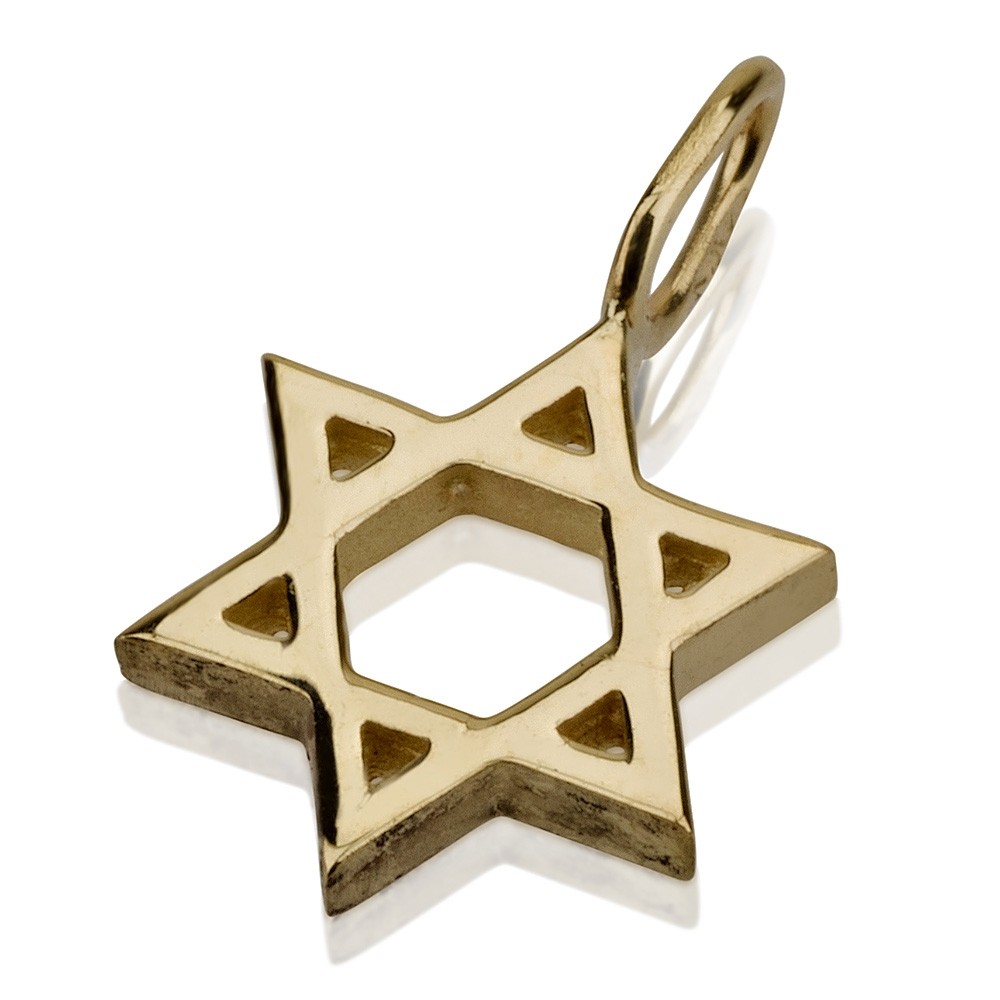 Solid 14K Gold Minimalist Star of David Pendant