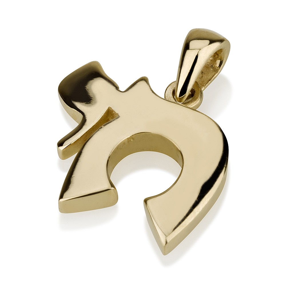 Sleek 14k Gold Chai Pendant