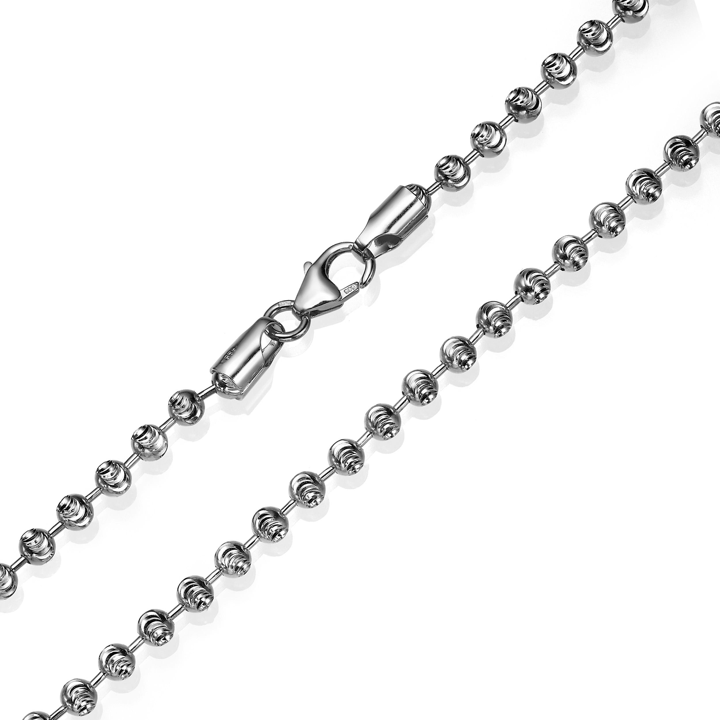 14K Gold Small Diamond Cut Ball Chain - 3 MM