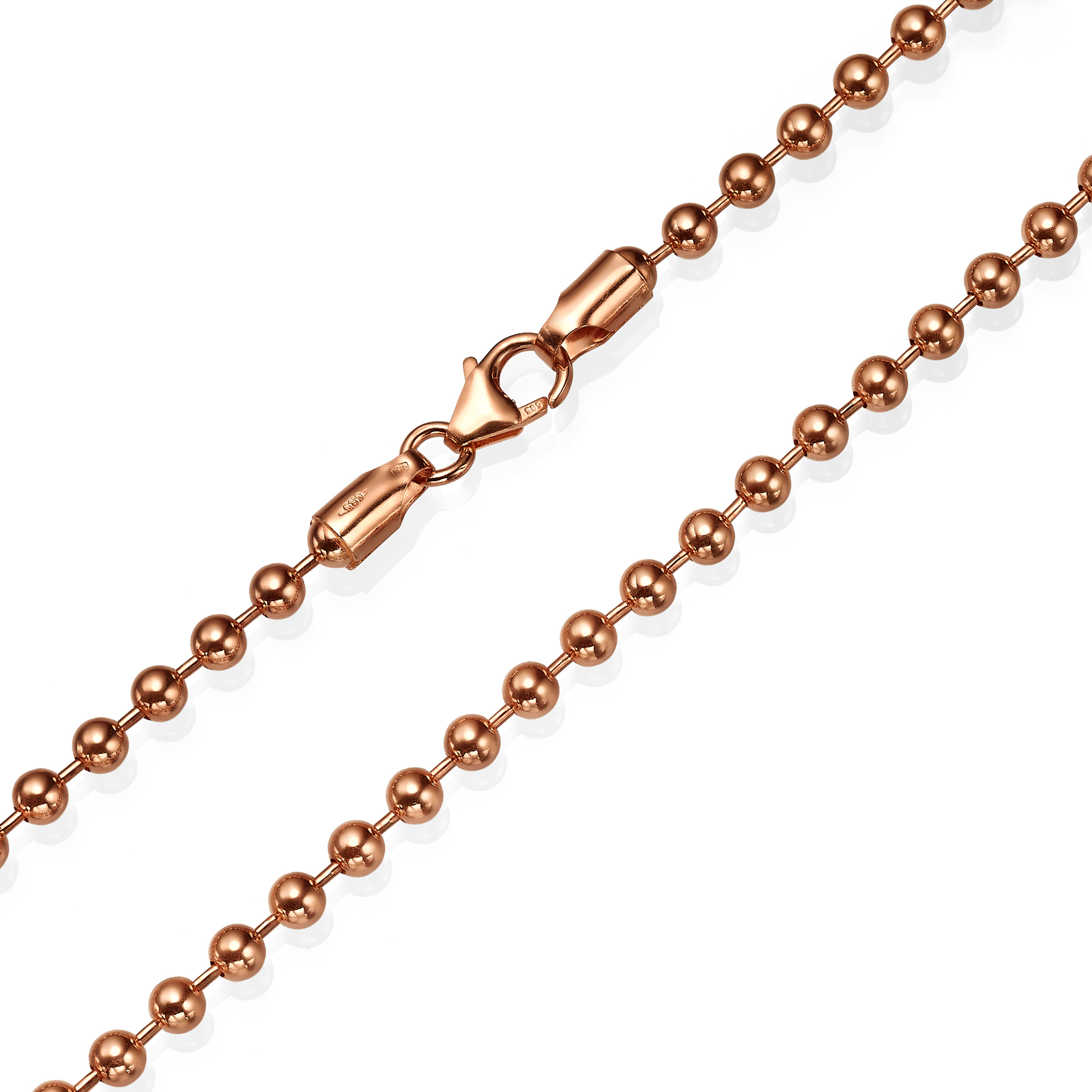 14K Gold Small Ball Chain - 3 MM Smooth Ball